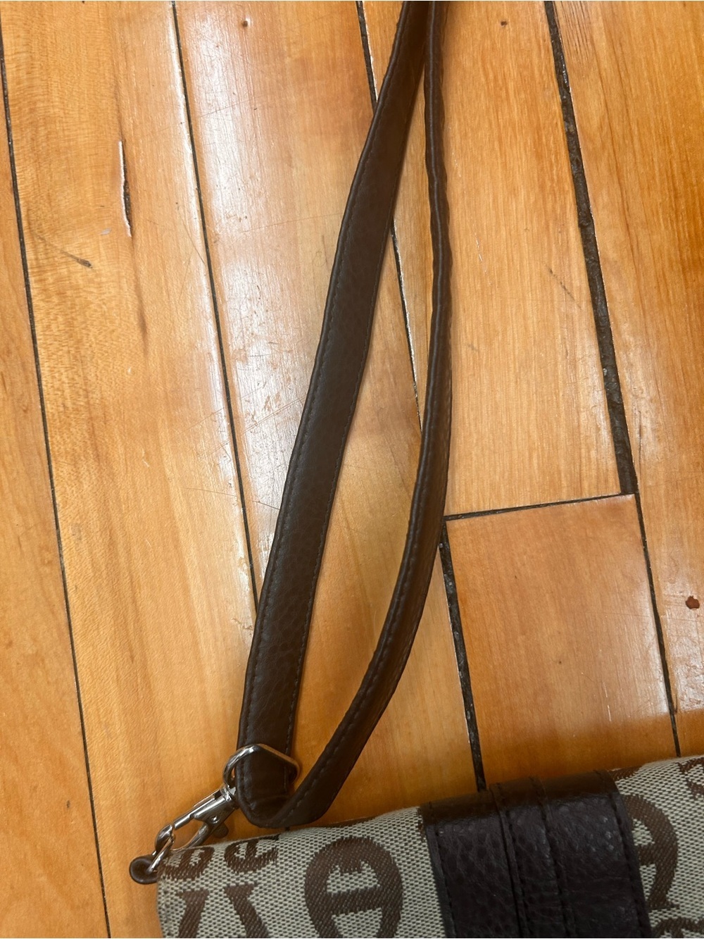 Vintage Etienne Aigner Monogram Crossbody Bag Brown Canvas Leather Clutch Y2K - Picture 4 of 14
